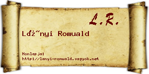 Lányi Romuald névjegykártya